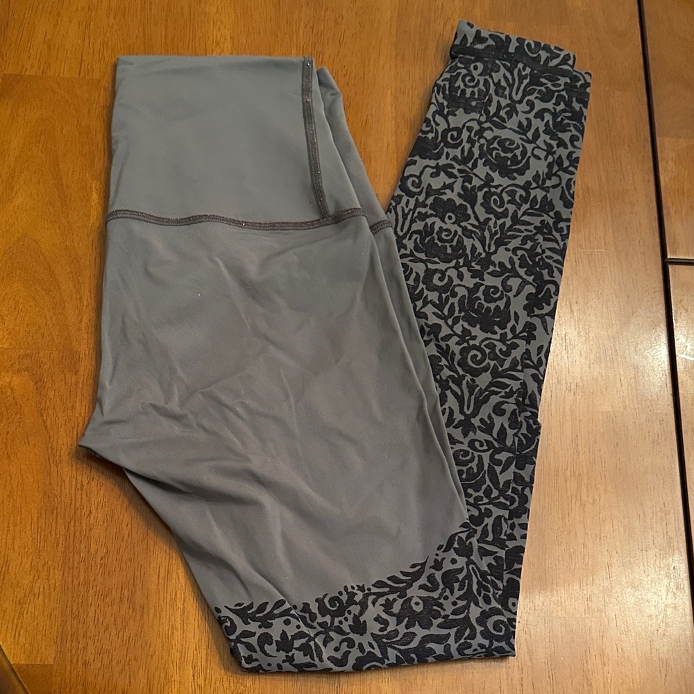 lululemon athletica Gray and Black Patterned Leggings